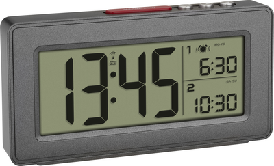 TFA 60.2563.10 Funk Wecker Anthrazit Alarmzeiten 2 (60.2563.10)