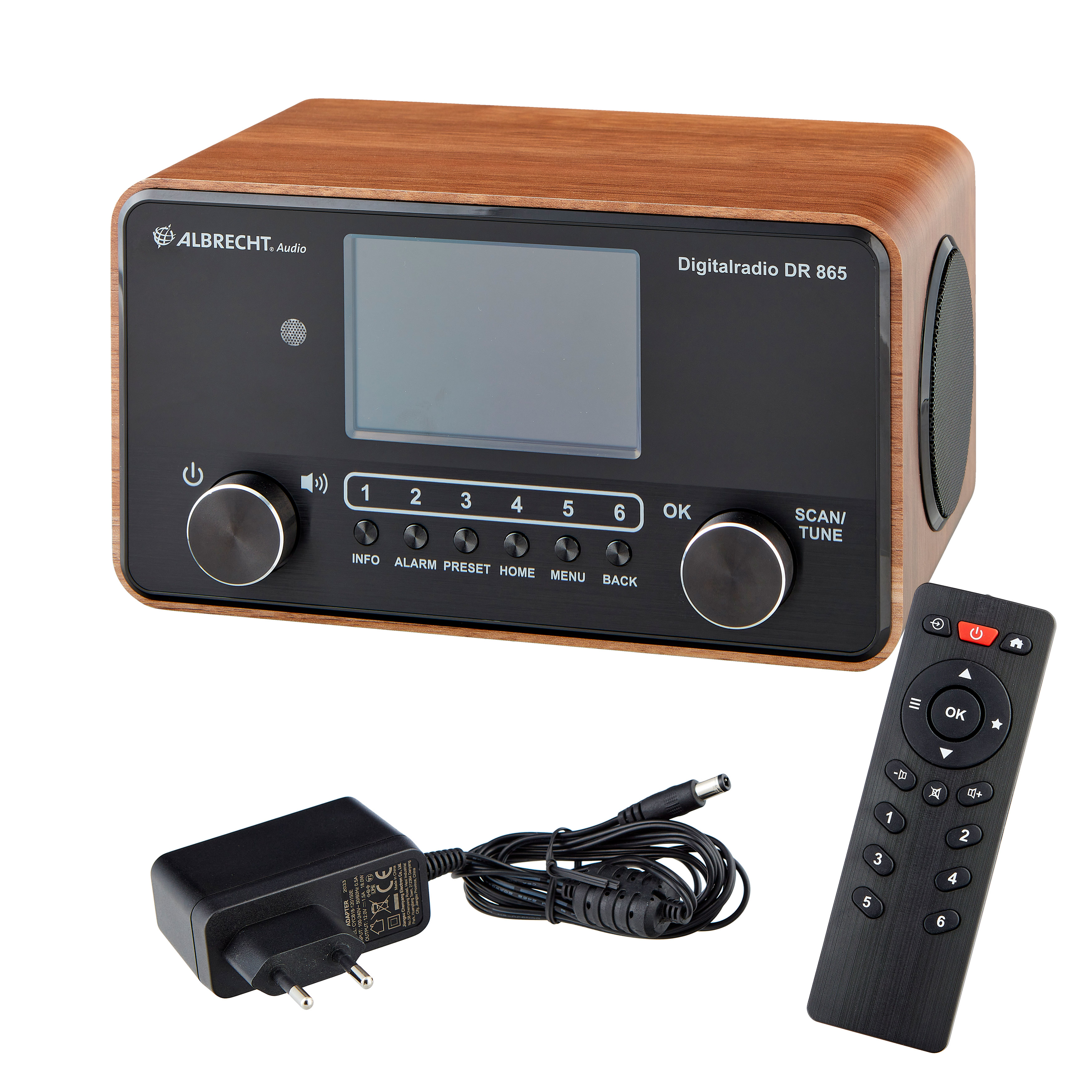 Albrecht DR 865 Digitalradio DAB+ FM 14 W Schwarz, Holz