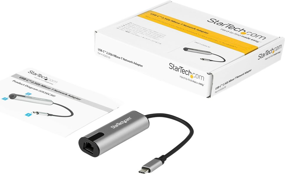 StarTech.com US2GC30 USB LAN Adapter (USB-C auf Gigabit Network / RJ45 Adapter, 2.5 GBASE-T) (US2GC30)