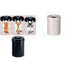 helit Stahl-Papierkorb, mit Flammenlöschkopf, 15 Liter lichtgrau, rund, Durchmesser: 260 mm, Höhe: 335 mm (H2515482)