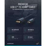 Clicktronic Casual USB-C™/HDMI™ Adapterkabel, 1 m - Hochgeschwindigkeits-Adapter von USB-C™/ HDMI™ (44928)