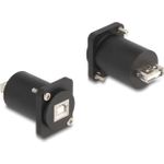 Delock D-Typ Modul USB 2.0 Typ-B Buchse zu Typ-A Buchse mit Schrauben schwarz (88110)
