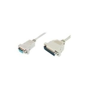 Assmann Printer connection cable. D-Sub25 - D-Sub9 M/F. 3.0m. serial. snap hoods. be (AK-580105-030-E)