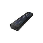 Icy Box 13 Port USB 3.0 Hub with USB charge port, Black (IB-AC6113)