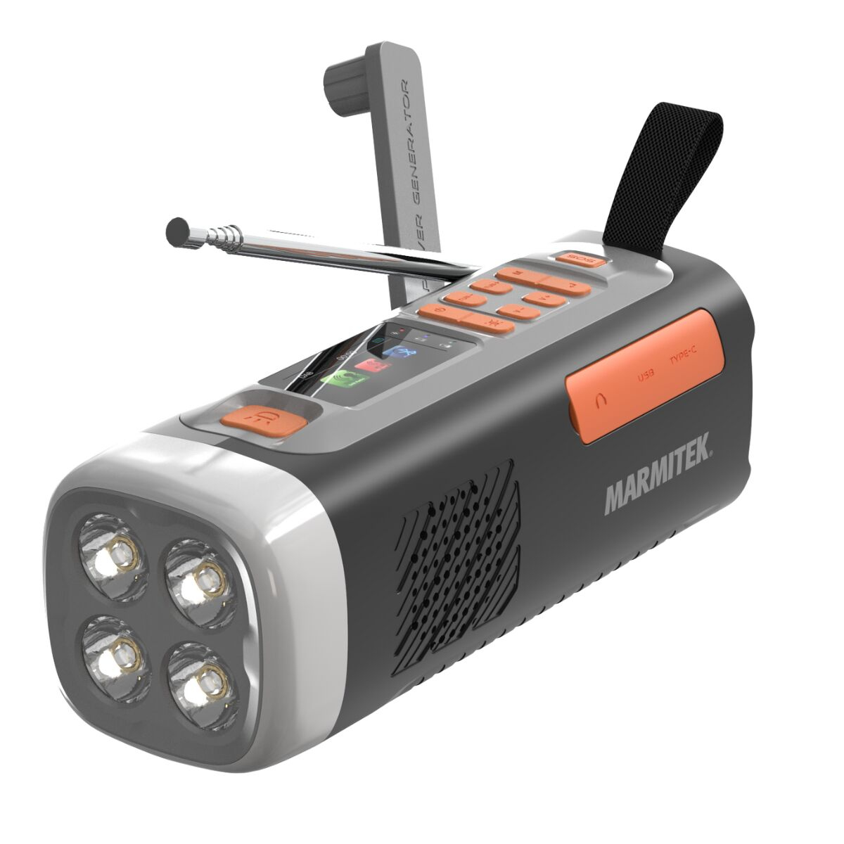 Marmitek RESQ 200 Outdoor-Radio DAB/DAB+/FM Bluetooth Solarpanel 4500 mAh Schwarz
