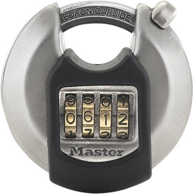 MASTER LOCK 70 mm breites - verzinktes Excell Disc Schloss mit verdecktem Bgel; individuell einstellbare Zahlenkombination (M40EURDNUM)
