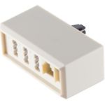 Adapter TAE-F Stecker auf TAE NFF Dreifach-Kupplung und 6P4C RJ11 Modularkupplung (11010464)
