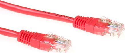 ACT Red 1 meter U/UTP CAT6 patch cable with RJ45 connectors. Cat6 u/utp red 1.00m (IB8501)