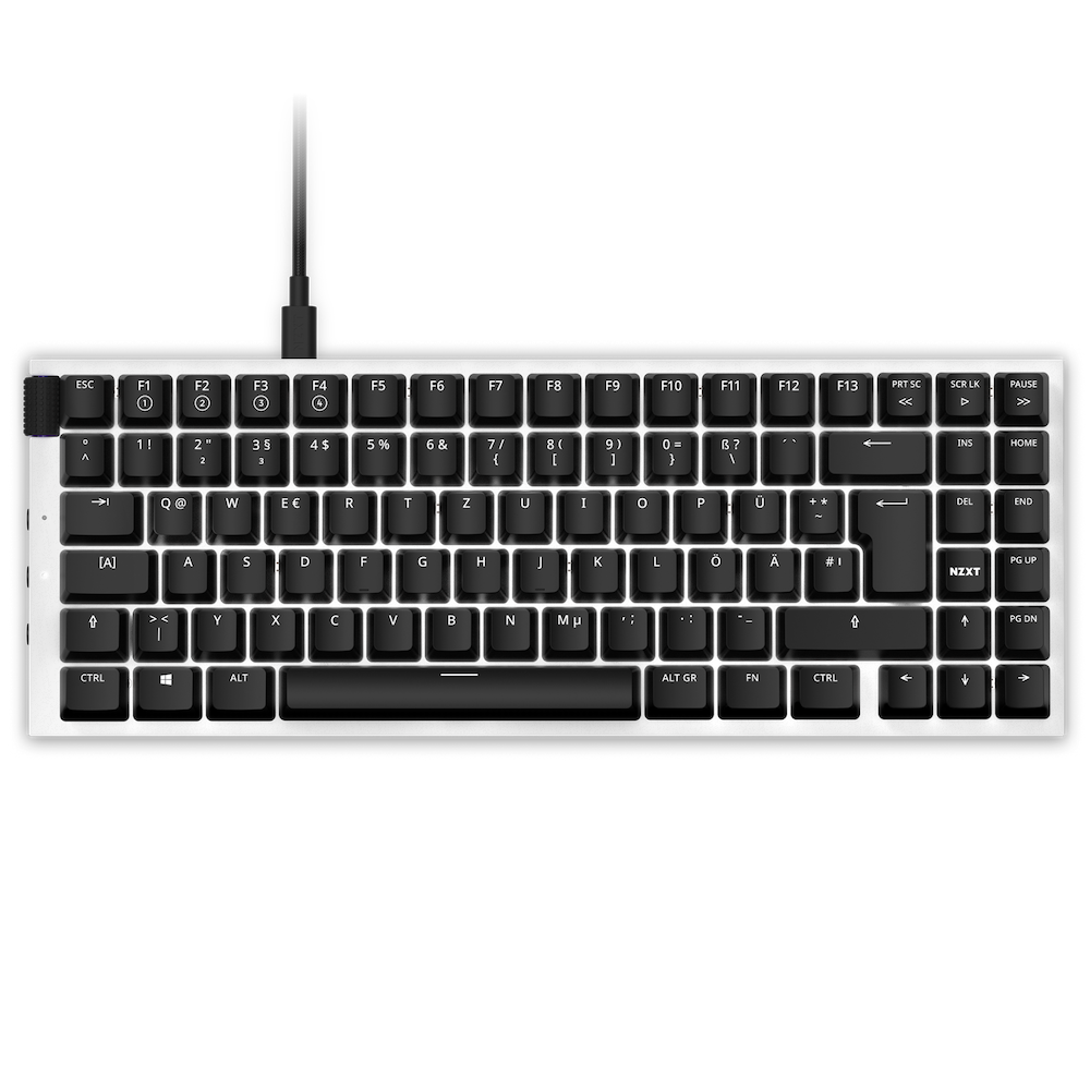 NZXT Function MiniTKL Tastatur USB QWERTZ Deutsch Schwarz - Weiß (KB-175DE-WR)