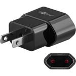 Goobay Netzadapter, Schwarz - Eurobuchse (Typ C, CEE 7/16) > US/Japan-Stecker (Typ A, NEMA 1-15, 2-polig) (45344)