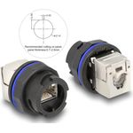 Delock RJ45 Cat.6A Einbaubuchse mit LSA Anschluss schwarz - Netzwerk (67047)