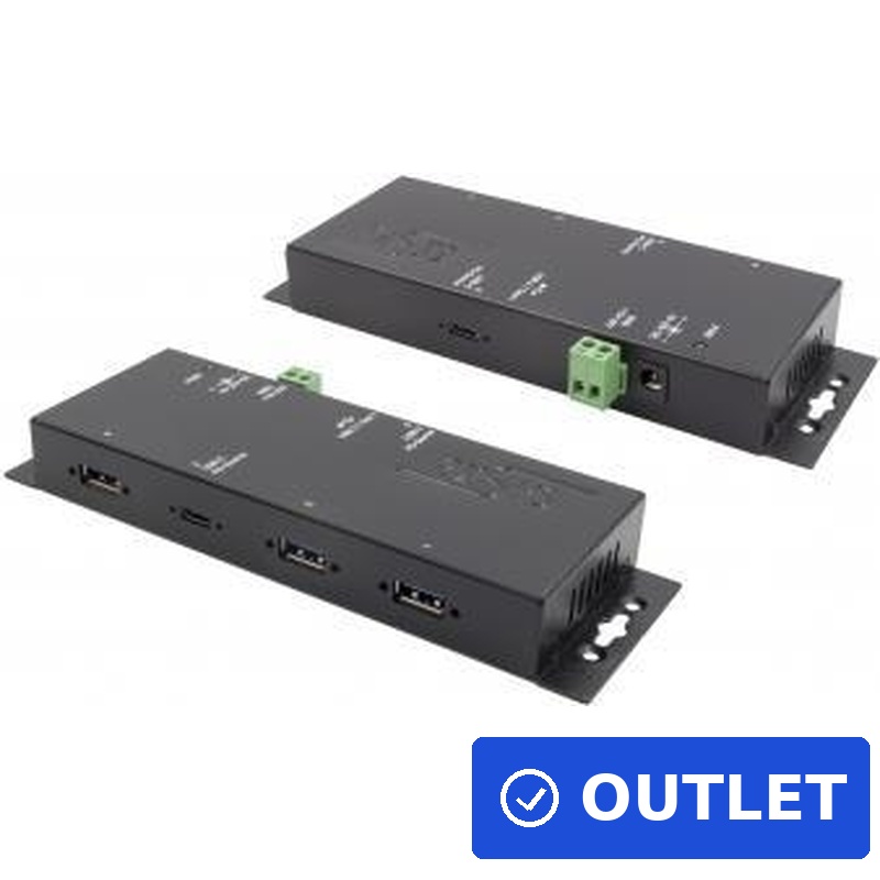 EXSYS GmbH 4 Port USB 3.2 Gen1 Metall HUB, 1 x PD C-Anschluss (EX-1190HMVS-PD) (geöffnet)