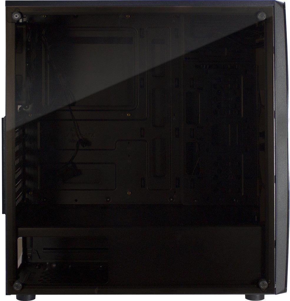 Inter-Tech Thunder Mini Tower Systemgehäuse mit 120 mm LED-Lüfter Schwarz, Blau