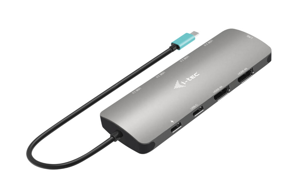i-tec Nano Dock USB-C Dockingstation 2x HDMI Gigabit-Ethernet 100 W Power Delivery Grau