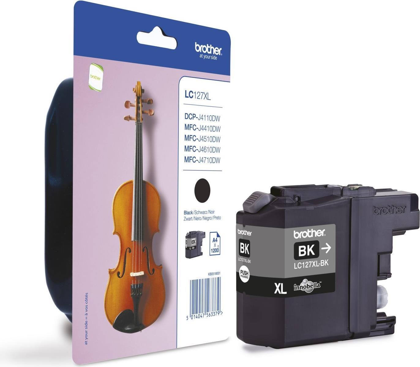 BROTHER SUPPLIES LC127XLBK - SINGLE BLISTER & DR SEC TAG (LC127XLBKBPDR)