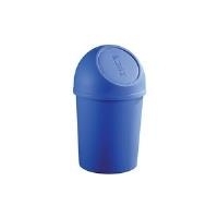 helit Abfallbehälter mit Push-Einwurfklappe, 13 Liter schwarz, rund, aus PP, Durchmesser: 252 mm, Höhe: 490 mm (H2401195)