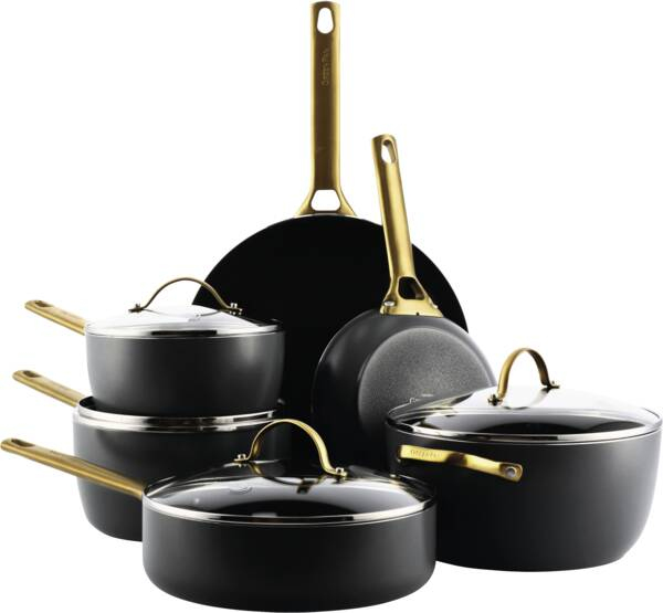 GreenPan Padova Reserve 6-teiliges Topf- und Pfannenset Schwarz, Gold