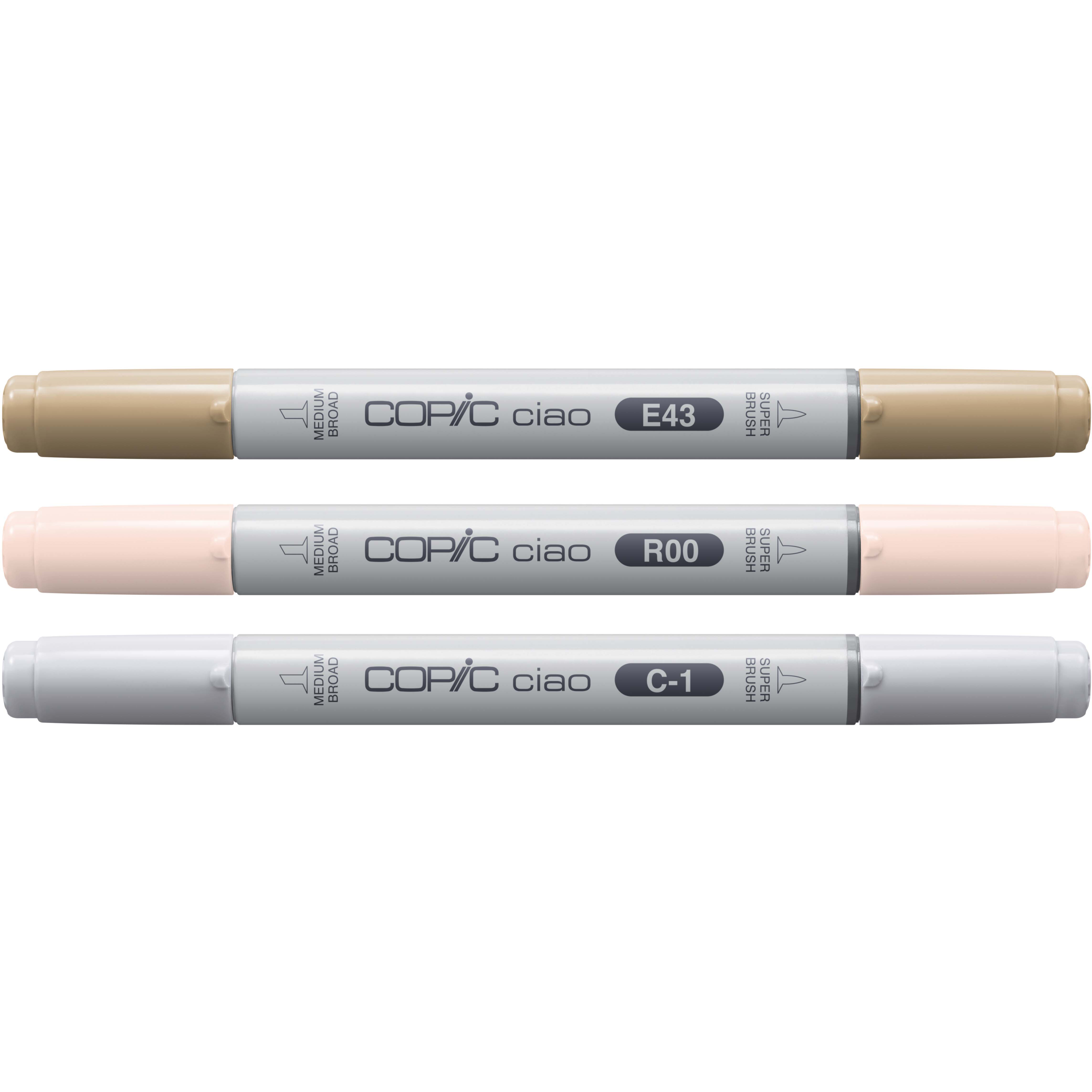 Copic Ciao Mellow Palette Layoutmarker-Set 3 St. Kühles Grau, Elfenbein, Hellrosa