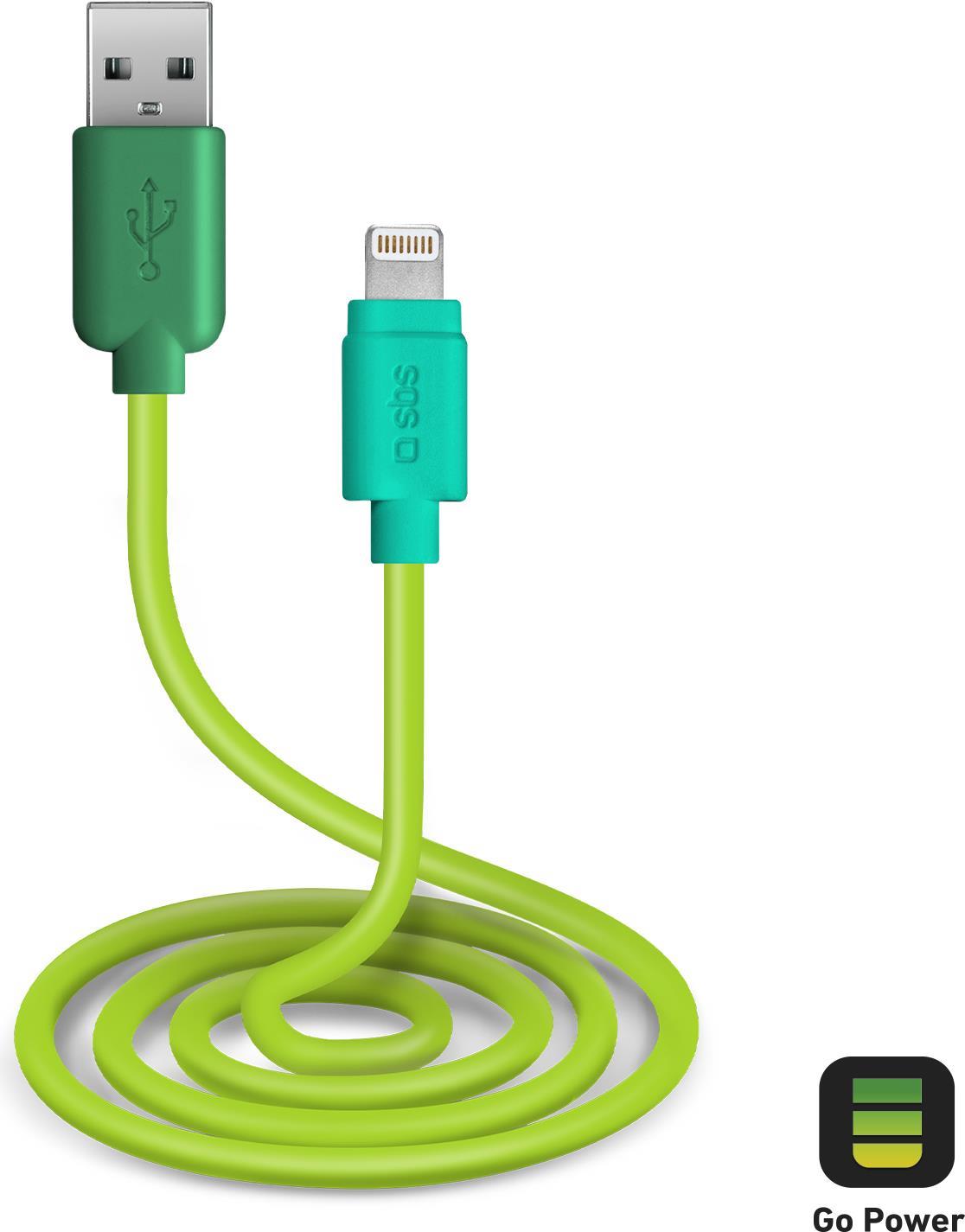 SBS TEPOPCABLELIGG Lightning-Kabel 1 m Grün (TEPOPCABLELIGG)