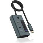 ICY BOX IB-HUB1454-C31 USB 3.2 Gen 1 (3.1 Gen 1) Type-C 10000 Mbit/s Blau - Grau (IB-HUB1454-C31)