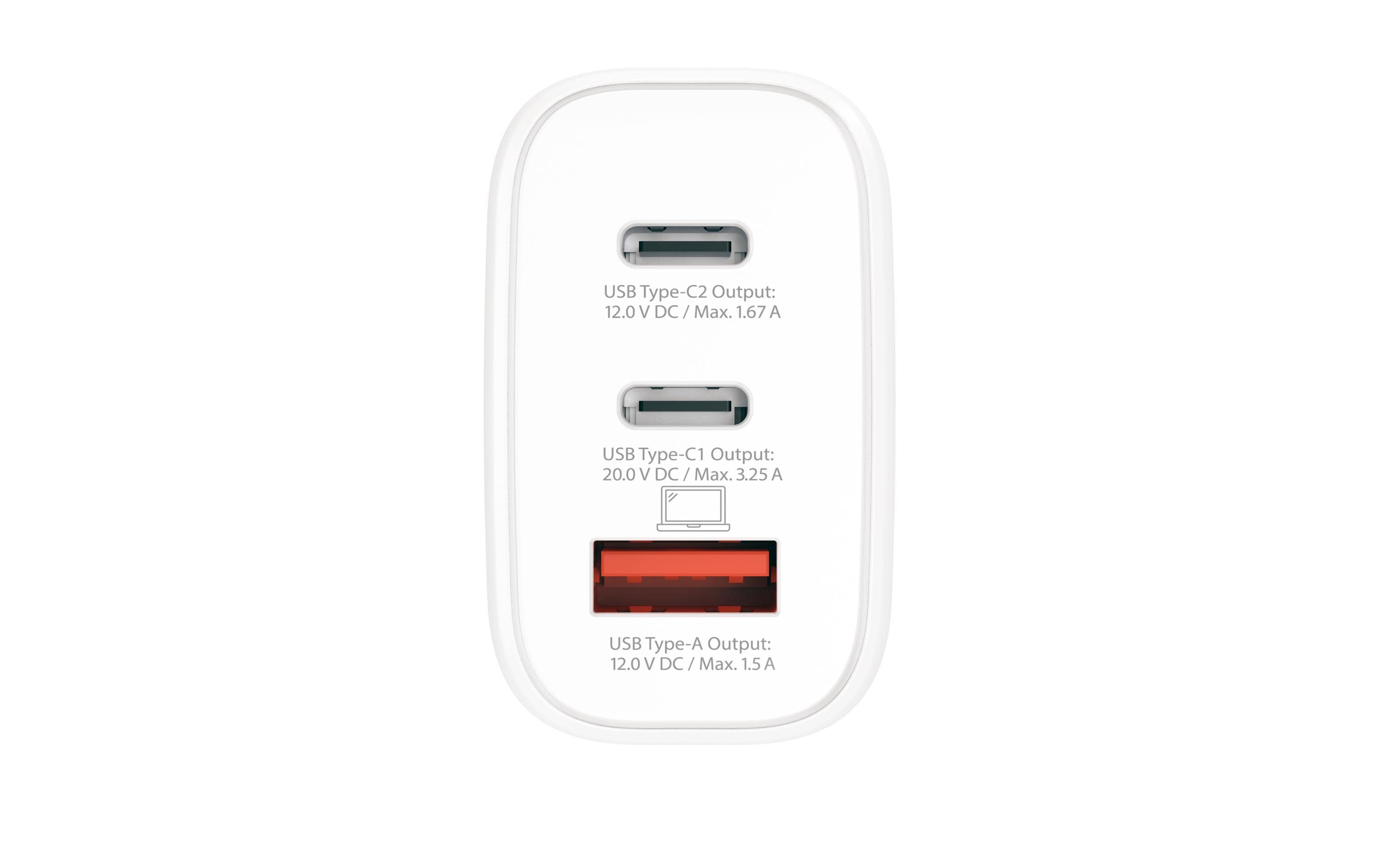 SKROSS Power Charger 65W PD GaN EU 2x USB-C 1x USB-A Weiß