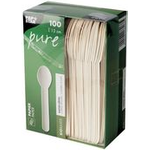 PAPSTAR Papier-Kaffeelöffel "pure", Länge: 130 mm, weiß aus lebensmittelechtem Papier, FSC-zertifiziert, stabil, - 1 Stück (88068)