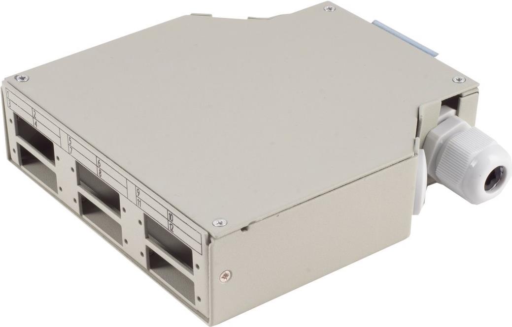 S-CONN shiverpeaks ®-BASIC-S--LWL-Verteilerbox, Metall, 6-fach, DIN rail, grau (BS07-65010)