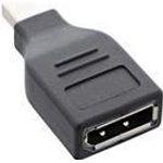 InLine® DisplayPort Adapter, mini DisplayPort Stecker auf DisplayPort Buchse, 4K/60Hz, schwarz (17196B)