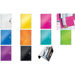 LEITZ Projektmappe WOW, A4, PP, 6 Fächer, weiß-metallic 5 Fächer mit Beschriftungstaben inkl. Beschriftungsschild - 1 Stück (4589-00-01)