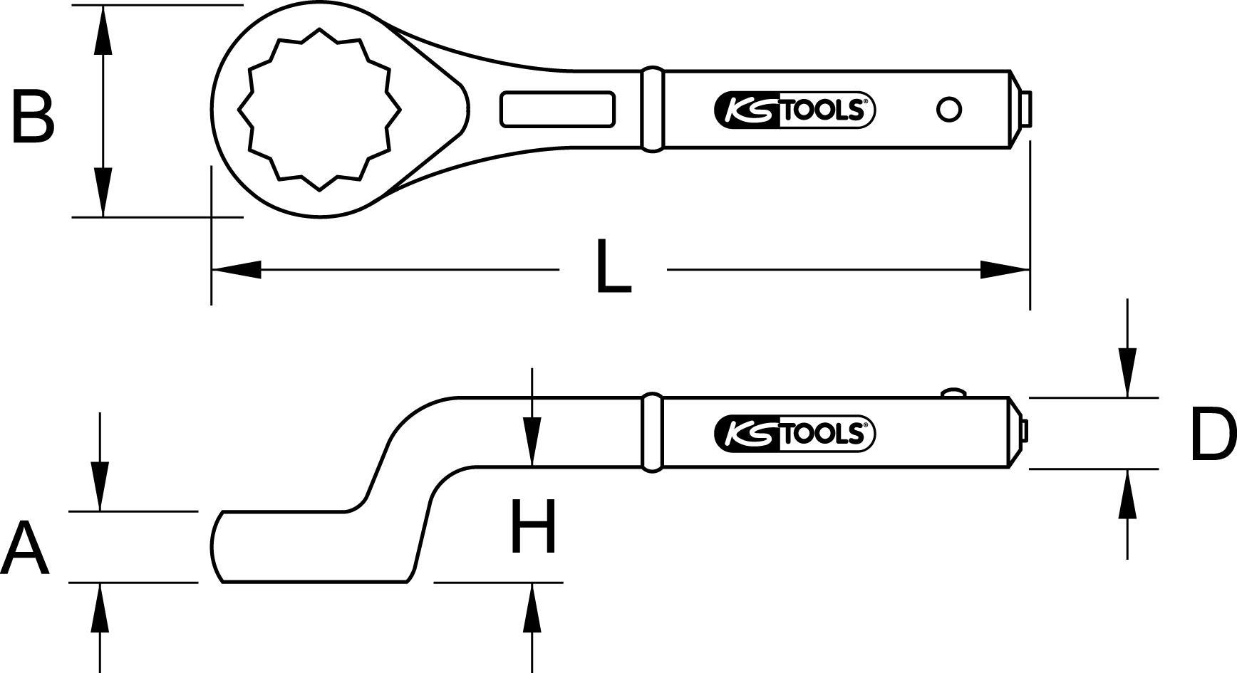 KS TOOLS Zugringschlüssel, gekröpft, 100mm (517.9100)
