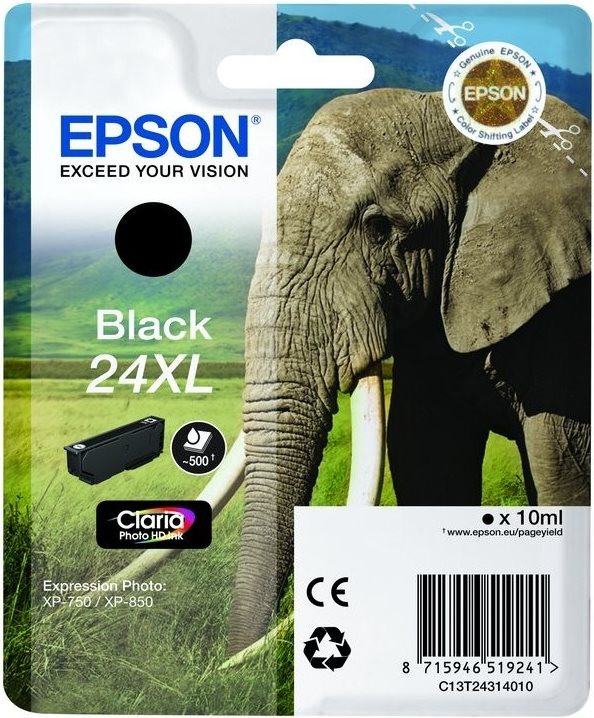 Epson Ink/24XL Elephant 10ml BK SEC (C13T24314022)