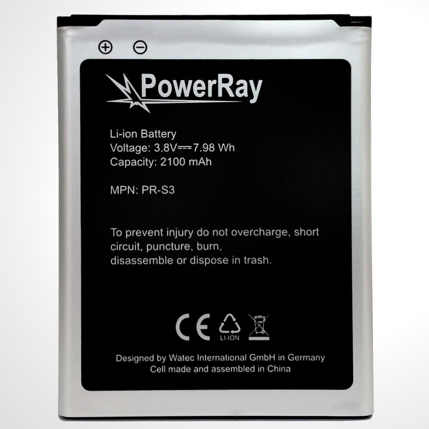PowerRay Battery PR-S3 for Samsung Galaxy S3, 2100 mAh, Bulk (PR-S3)