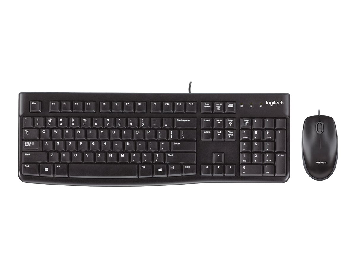 Logitech Desktop MK120 Tastatur-und-Maus-Set USB QWERTZ Schwarz