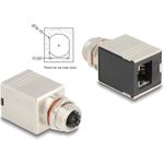 Delock M12 Adapter X-kodiert 8 Pin Buchse zu RJ45 Cat.6A STP geschirmt (60087)