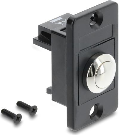 Delock Panel Mount Drucktaster schwarz 12 mm IP65 250 V/3 A 2x Schraubklemme