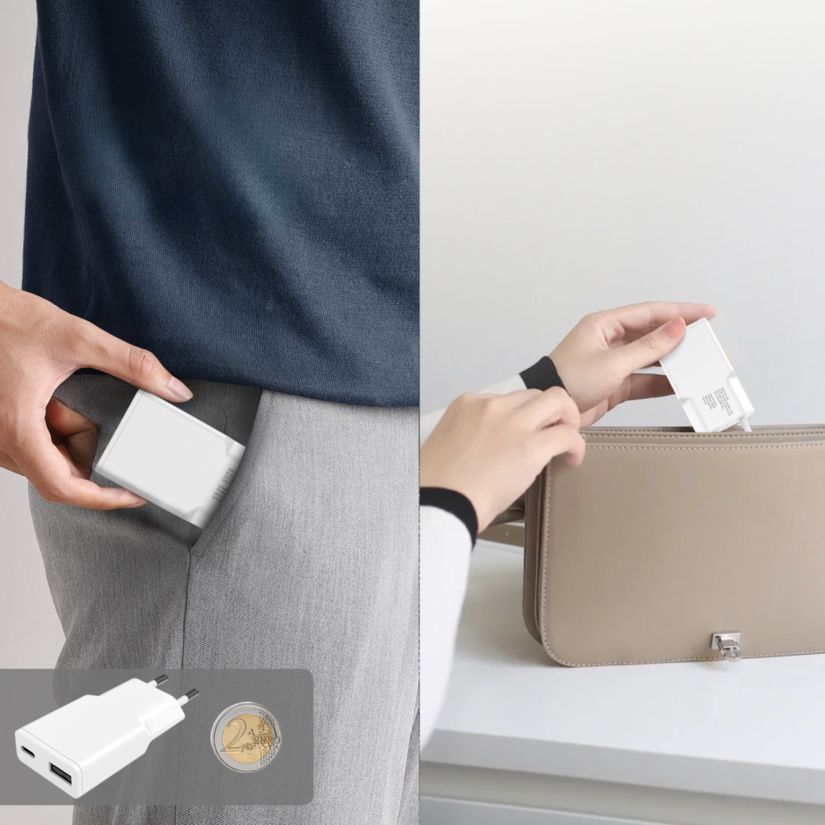 4smarts PDPlug Slim Duos 30W GaN Netzteil 1x USB-C 1x USB-A Weiß