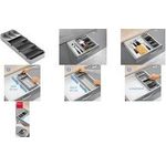 metaltex Besteck-Organizer Uni-Fit, Kunststoff, grau verstellbar, zum Einsatz in Schubladen, für bis zu - 1 Stück (363220000)