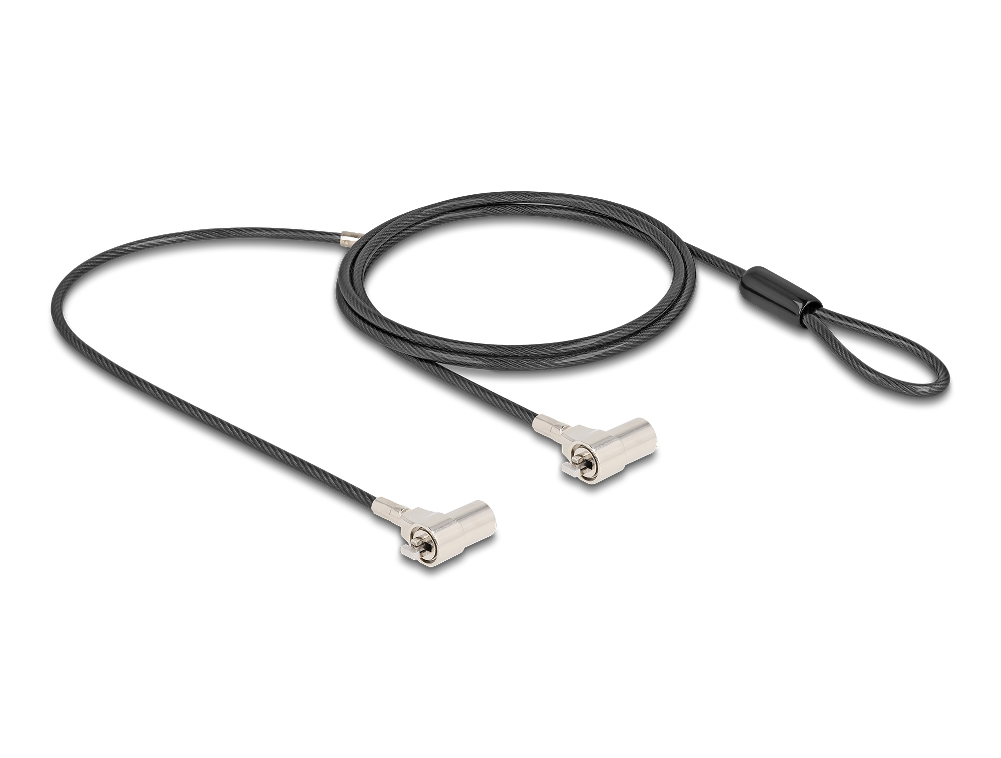Navilock Dual Notebook Sicherungskabel 1,8 m Schwarz, Silber