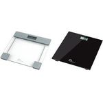 Little balance Digitale Personenwaage SB2, schwarz aus Edelstahl und gehärtetem Glas, extra flach, Oberfläche - 1 Stück (LB 8194)