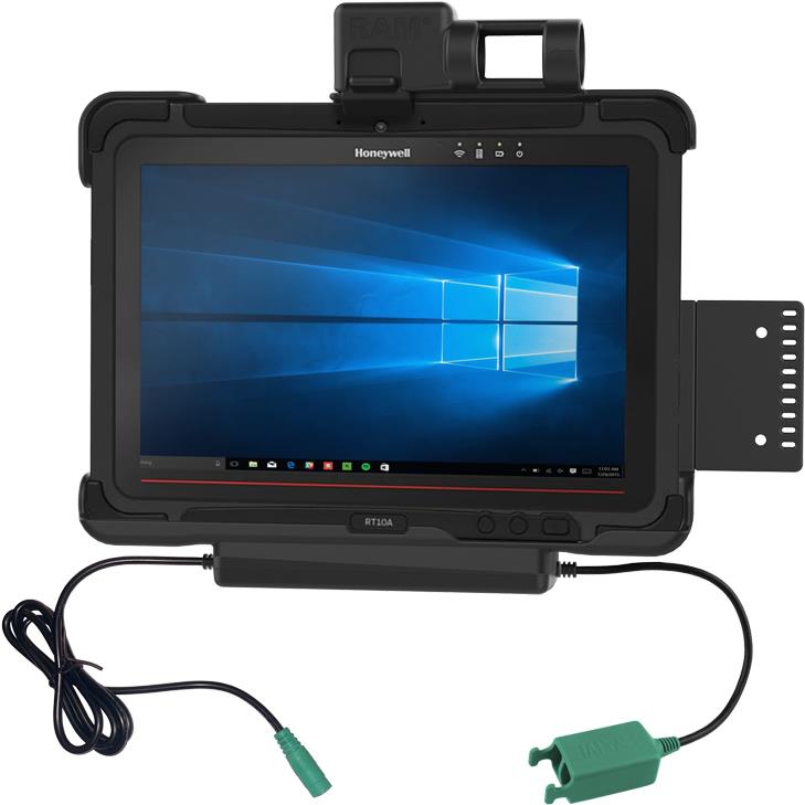 RAM Mounts Ladestation für Honeywell RT10 Tablets - 5,5 mm Klinke Eingang, Dual USB-A Ausgang, VESA-75x75-Aufnahme (RAM-HOL-HON9PD2U)