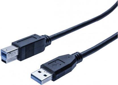 USB 3.0 Kabel, USB 3.0 St. A / USB 3.0 St. B, schwarz, 2,0 m Unterstützt Transferraten bis USB Superspeed (5 Gigabit/s) (532465)