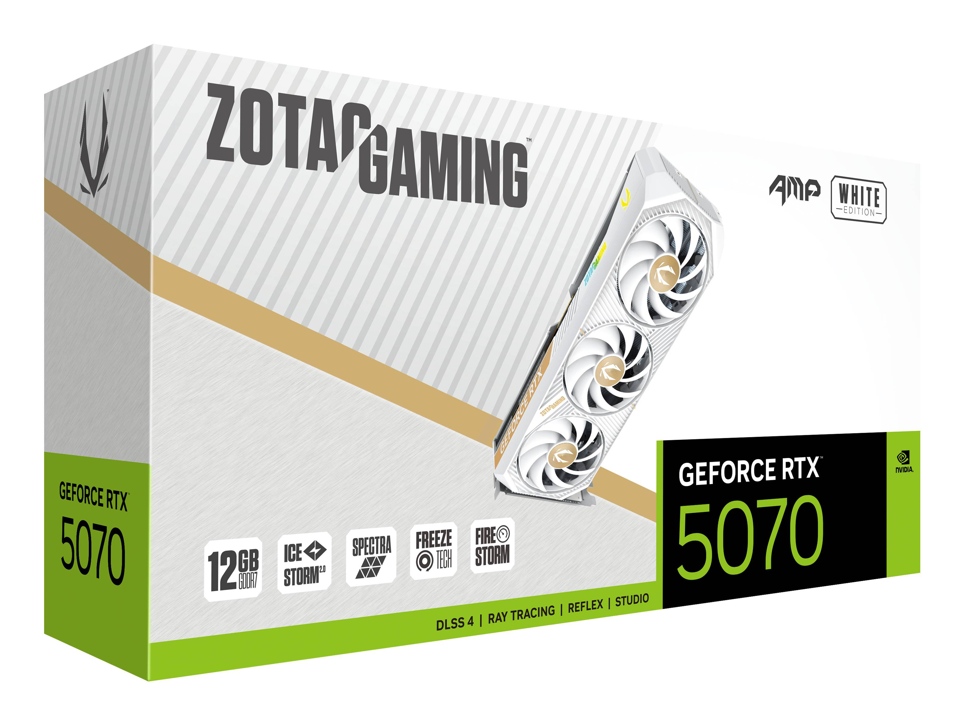 ZOTAC GAMING GeForce RTX 5070 AMP White Edition 12 GB GDDR7 Grafikkarte Weiß