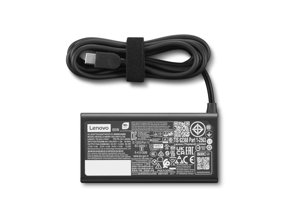 Lenovo 4X21S91187 USB-C Netzteil 65 W Schwarz