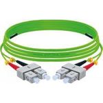 LWL Patchkabel, 50/125 µm, OM5-Faser, SC Duplex Stecker/Stecker, UPC, lindgrün, 5,0 m UPC-Schliff (392904)