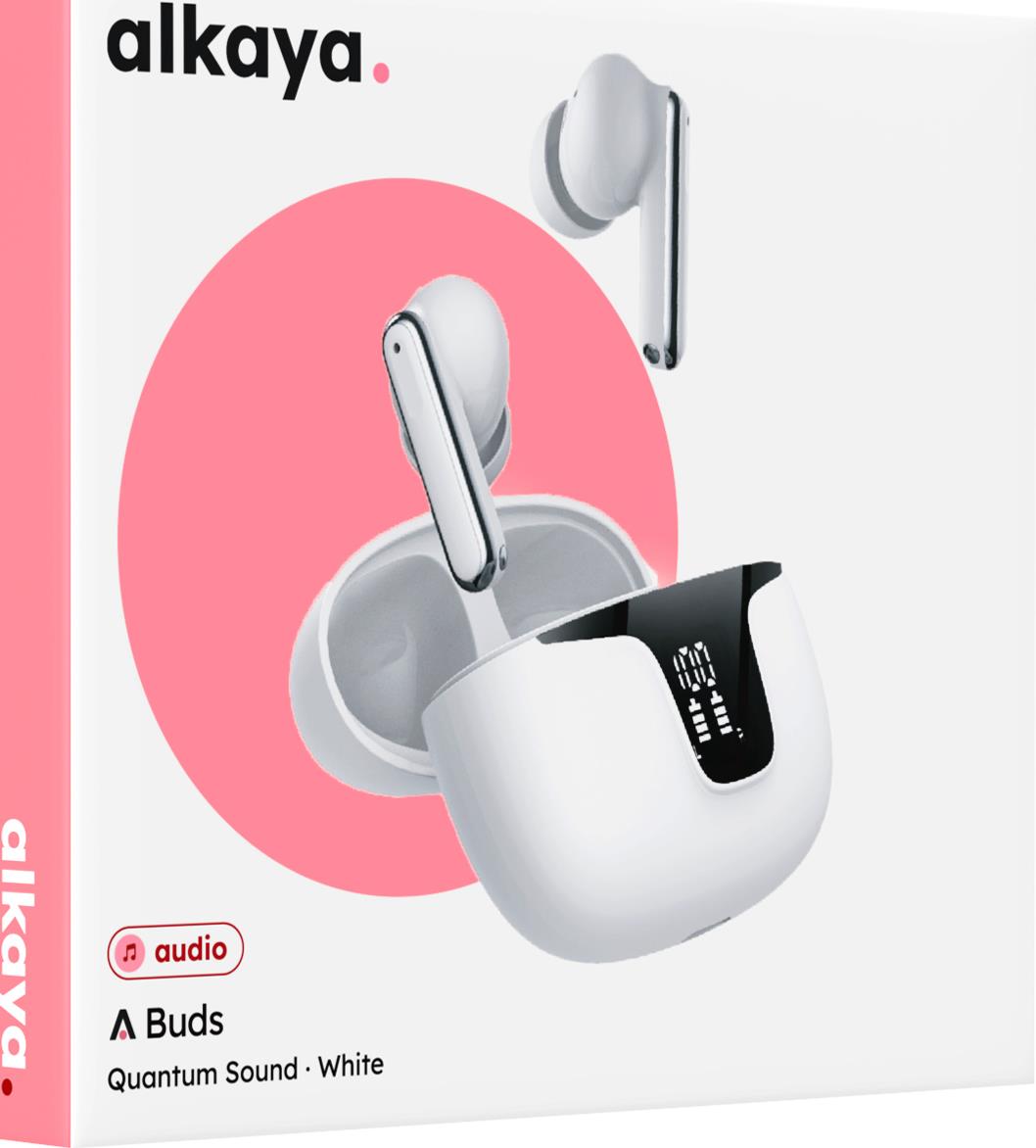 alkaya A Buds Quantum Sound Bluetooth Kopfhörer mit Display Ladestatus weiss (BH-30002)