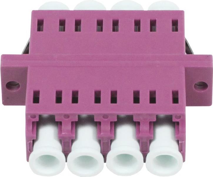 LWL-Kupplung,LC-Buchse/LC-Buchse, 50/125u Multimode OM4, erika-violett, Quad, PVC, mit Flansch, Synergy 21 (S215691)