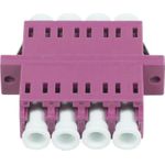 LWL-Kupplung,LC-Buchse/LC-Buchse, 50/125u Multimode OM4, erika-violett, Quad, PVC, mit Flansch, Synergy 21 (S215691)