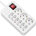 ROLINE Steckdosenleiste 9-fach mit Schalter, 3x Schutzkontakt + 6x Eurobuchse, weiß, 3 m