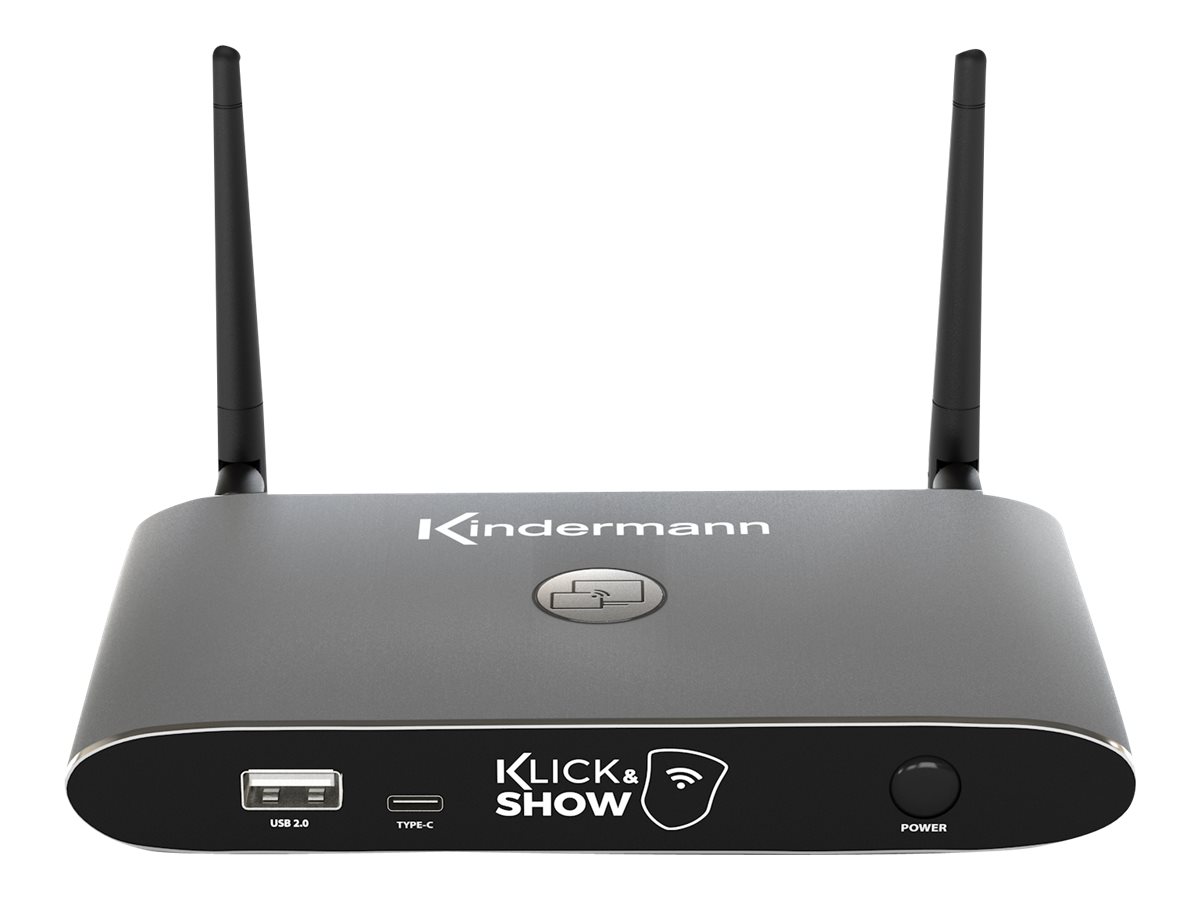 Kindermann Klick & Show K-40 Base Unit Kabelloses Präsentationssystem HDMI 4K WLAN Desktop Graphit
