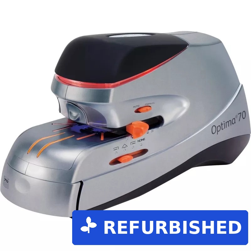 REXEL Elektrisches Heftgerät Optima 70 Heftleistung: 70 Blatt, schwarz-silber-orange, aus Metall, (2102355) (B-Ware)